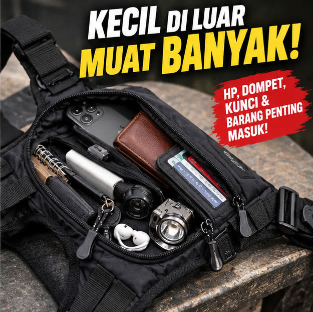 Muat HP, dompet, kunci dan barang penting